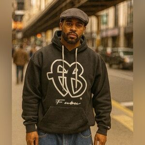 FUBU Men's & Big Men's Long Sleeve
FB Logo Fleece Hoodie Sweatshirt SZ LRG